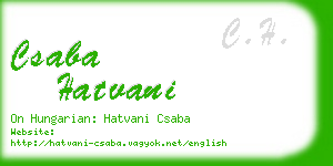 csaba hatvani business card